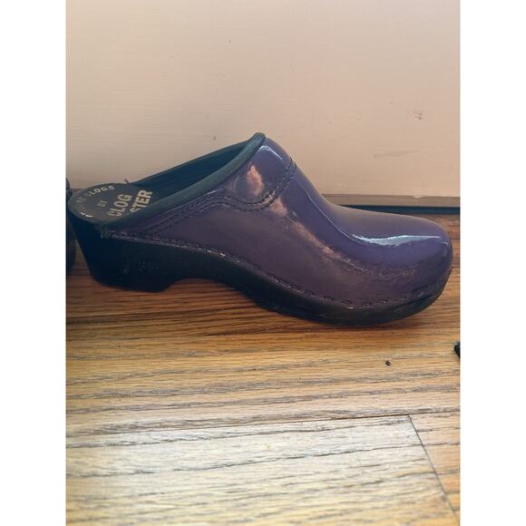 Vintage SVEN Clogs Clogmaster Wooden clogs size 35 women 5 Purple Patent Leather - Picture 3 of 9